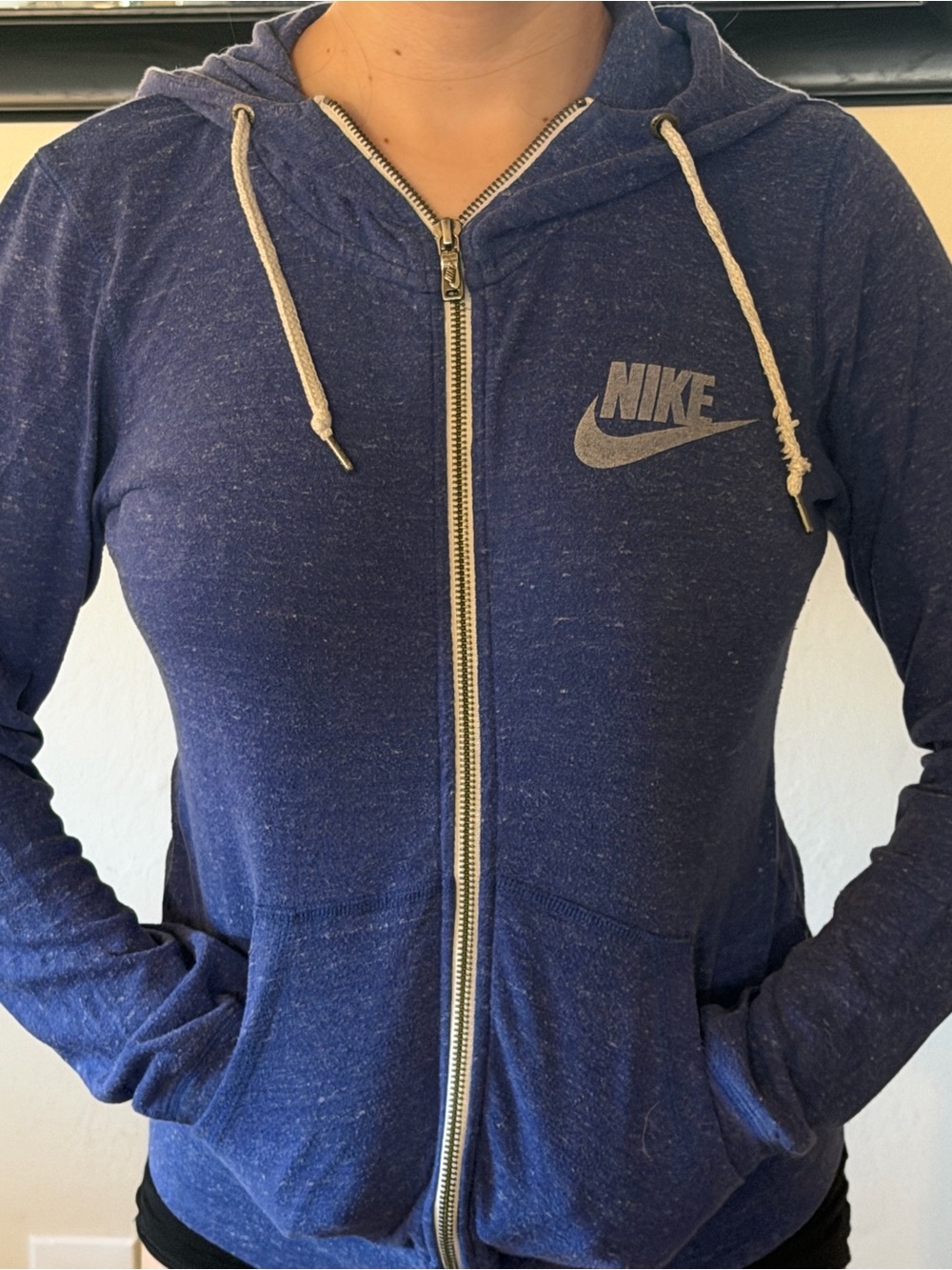 Nike Blue Full Zip Hoodie | Women’s Small | Lightweight Logo Sweatshirt
